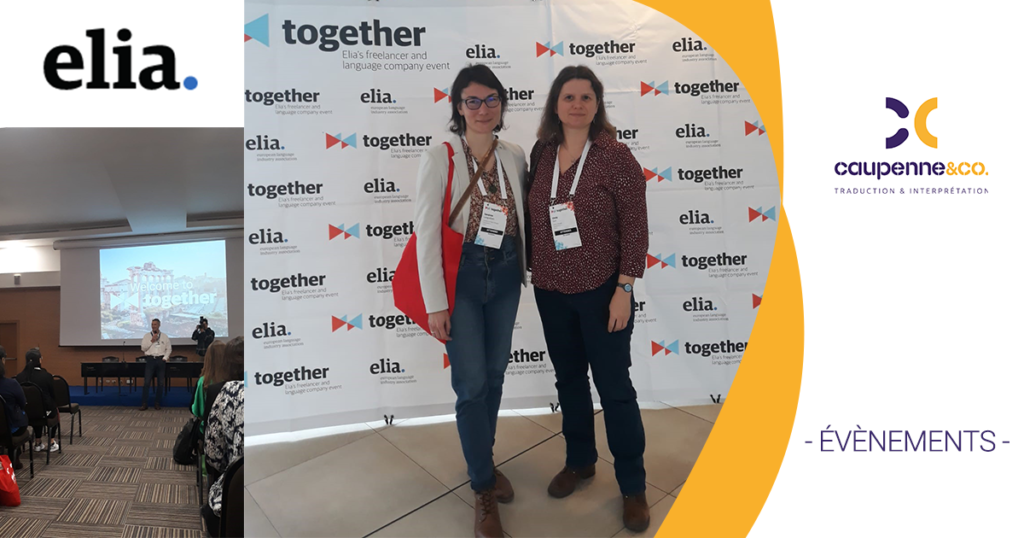 Portrait de Sandrine et Cindy devant le logo ELIA