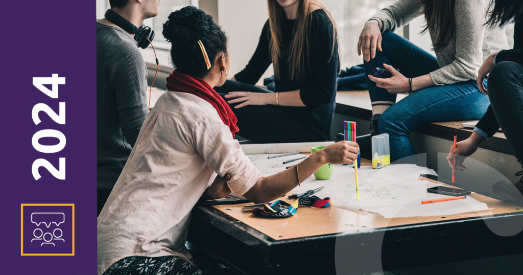 &eacute;tudiants en pleine discussion